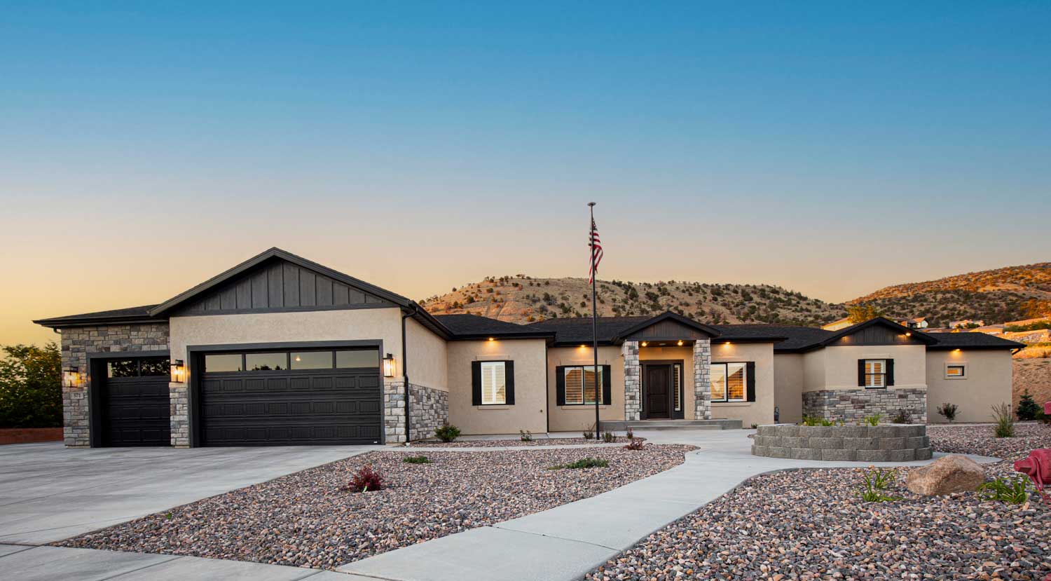 Ranch style house along the golf course