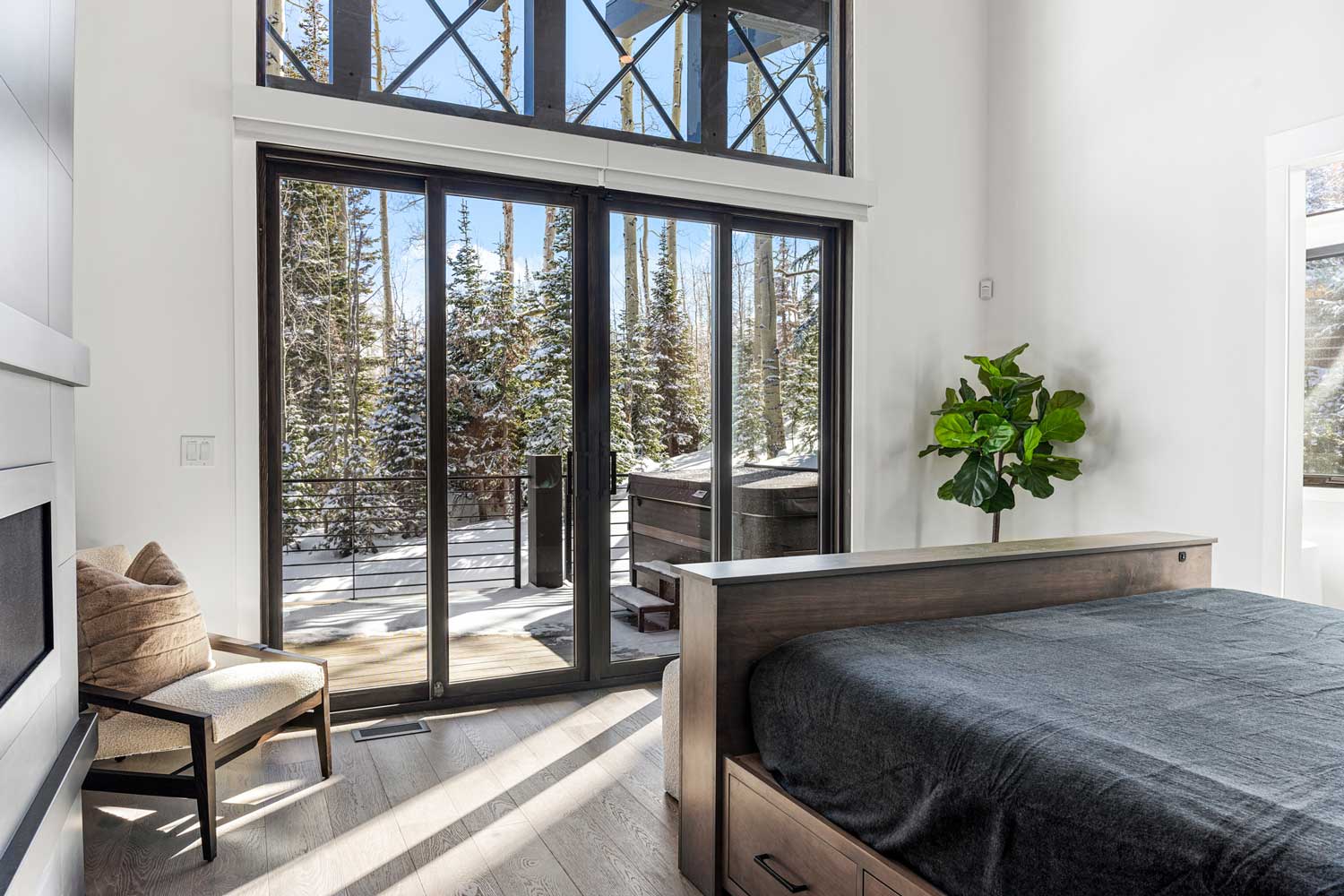 Aerial view of snow covered roof in Brian Head, Utah