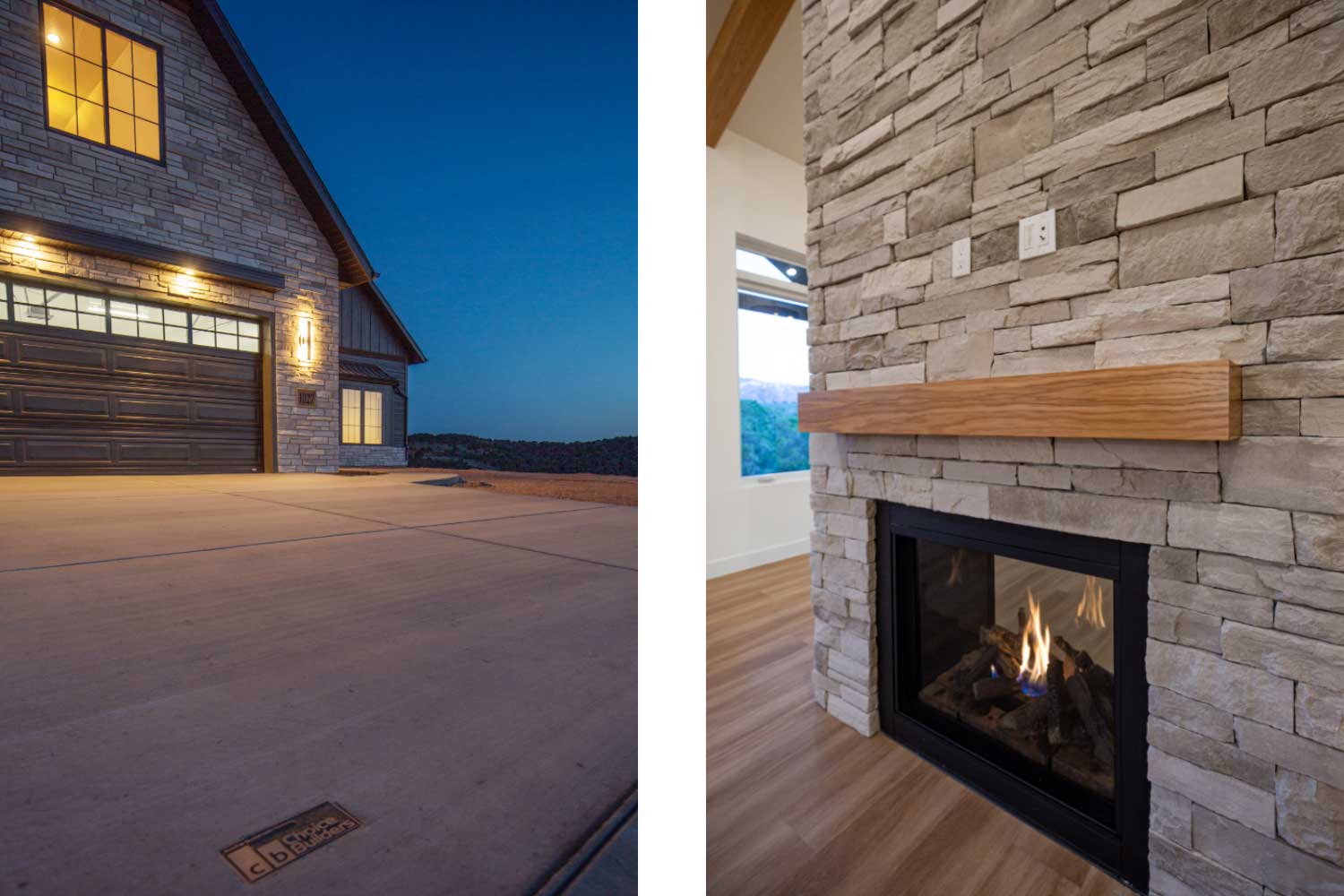 Choice Builder's plaque on driveway