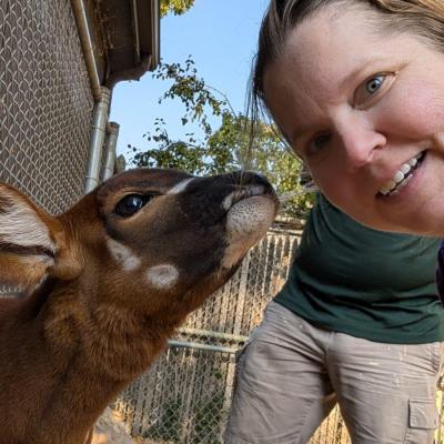 Lisa Chase with zoo animal