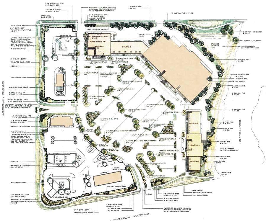 Design and layout rendering of the shopping center