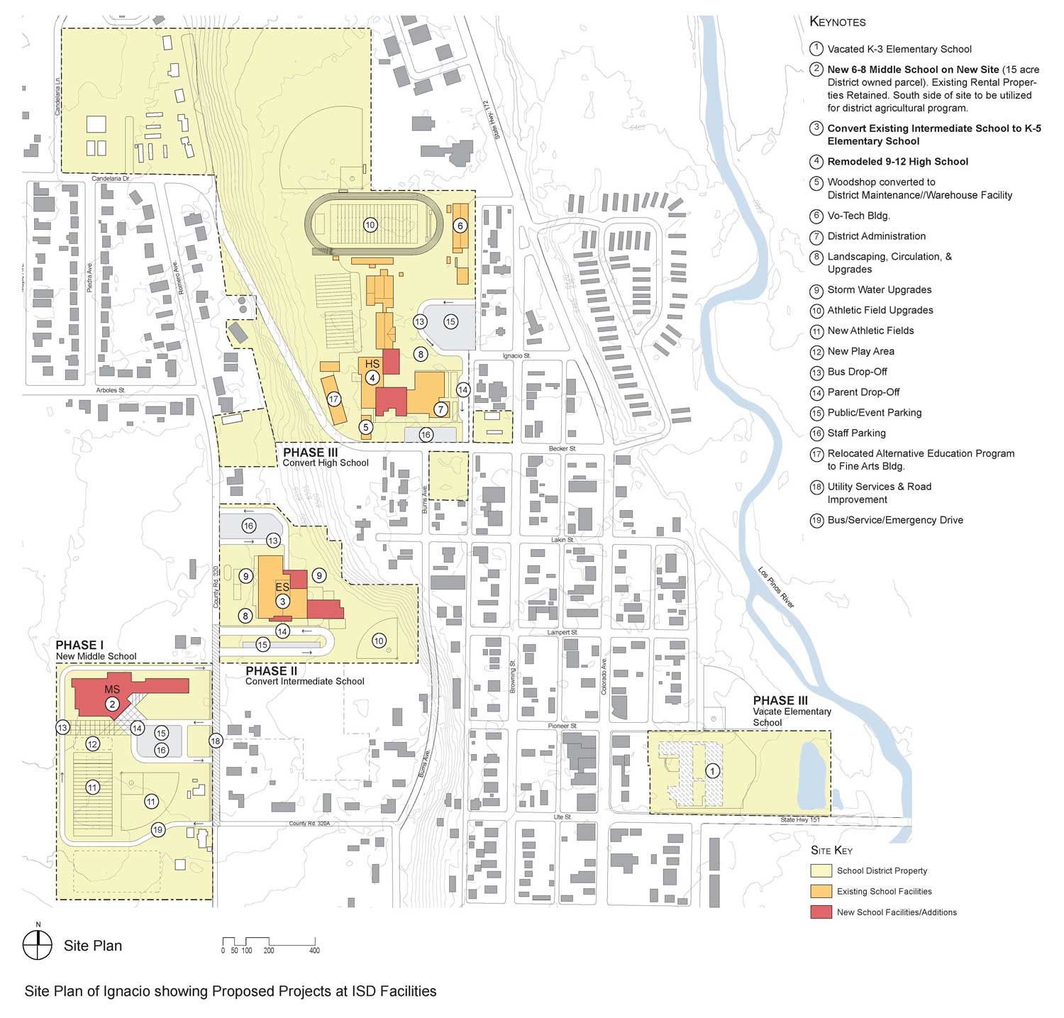 Schematic of master plan for Ignacio School District.
